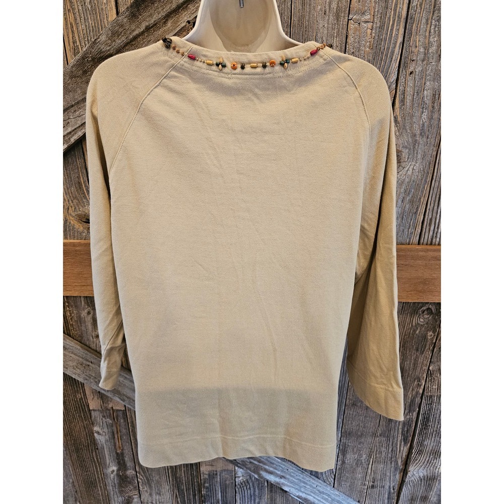 Onque casuals Size XL beaded collar zip up shaket front pocket - Picture 2 of 6